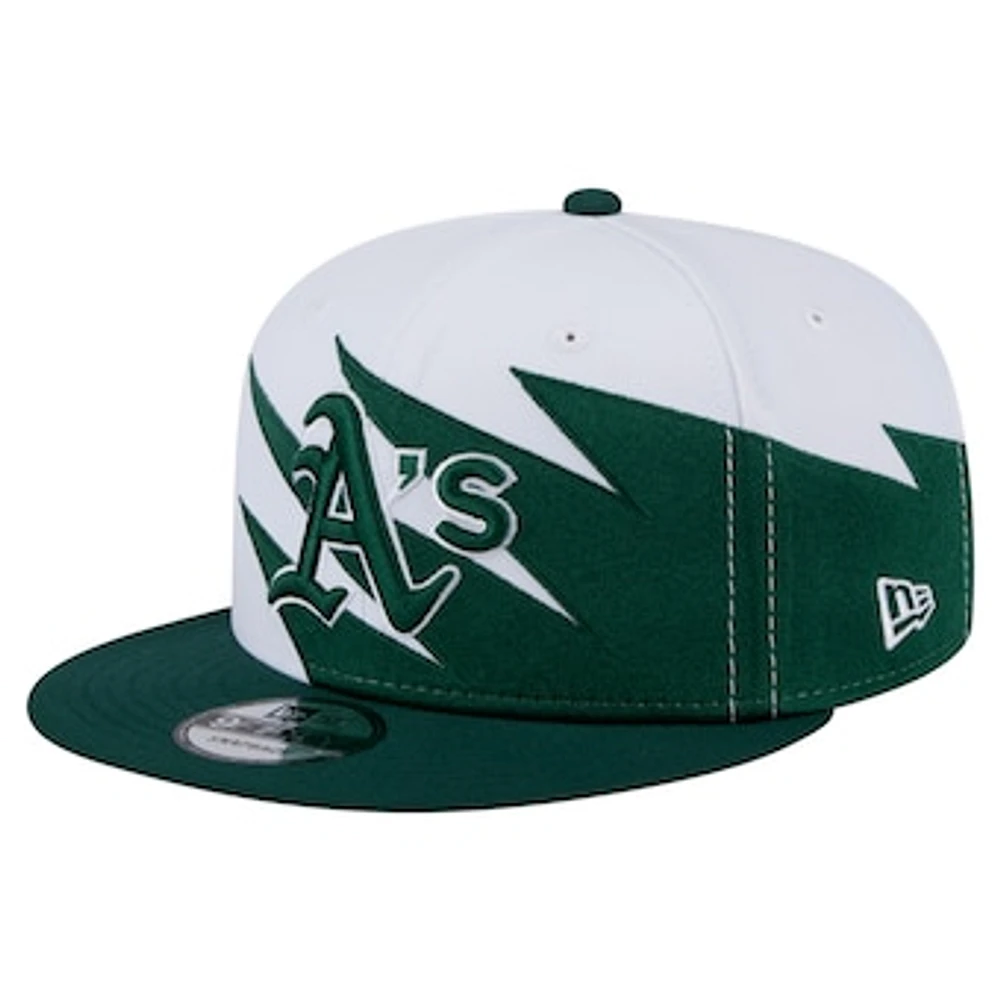 Men's New Era Green/White Athletics Jagged 9FIFTY Snapback Hat