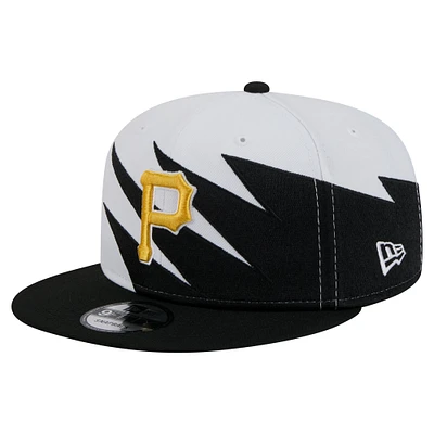 Men's New Era Black/White Pittsburgh Pirates Jagged 9FIFTY Snapback Hat