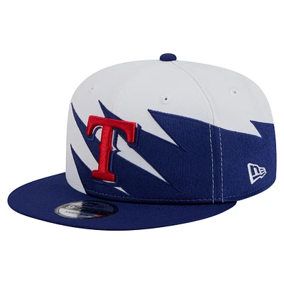 Men's New Era Royal/White Texas Rangers Jagged 9FIFTY Snapback Hat