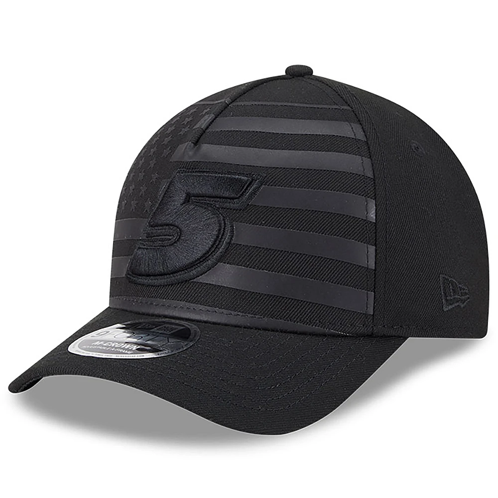 Men's New Era Black Kyle Larson American Flag 9FORTY M-Crown A-Frame Adjustable Hat