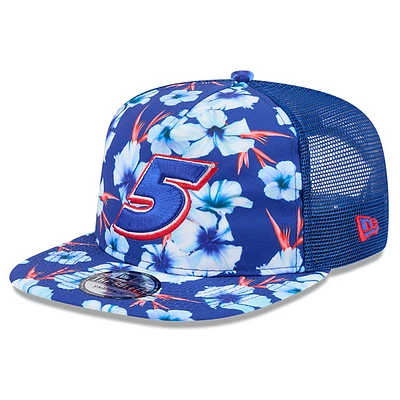 Men's New Era Blue Kyle Larson Adventure Pattern Golfer Adjustable Hat