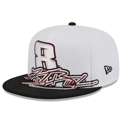 Men's New Era White/Black Kyle Busch 9FIFTY Snapback Hat