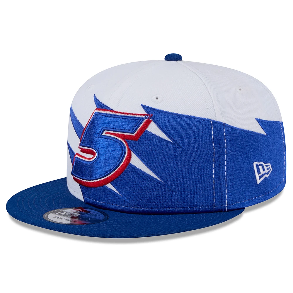 Men's New Era Blue Kyle Larson Jagged 9FIFTY Snapback Hat