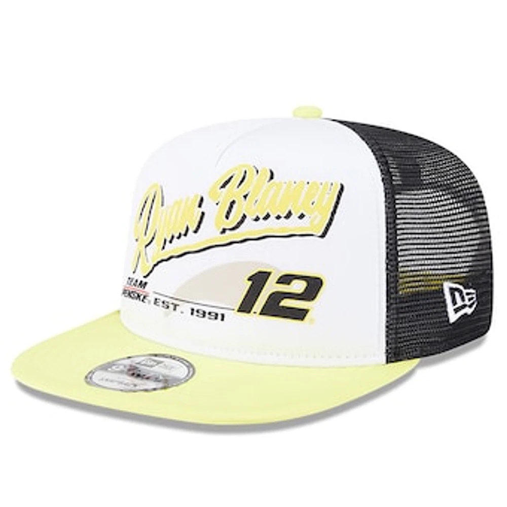 Men's New Era Black Ryan Blaney 9FIFTY A-Frame Retro Script Snapback Hat