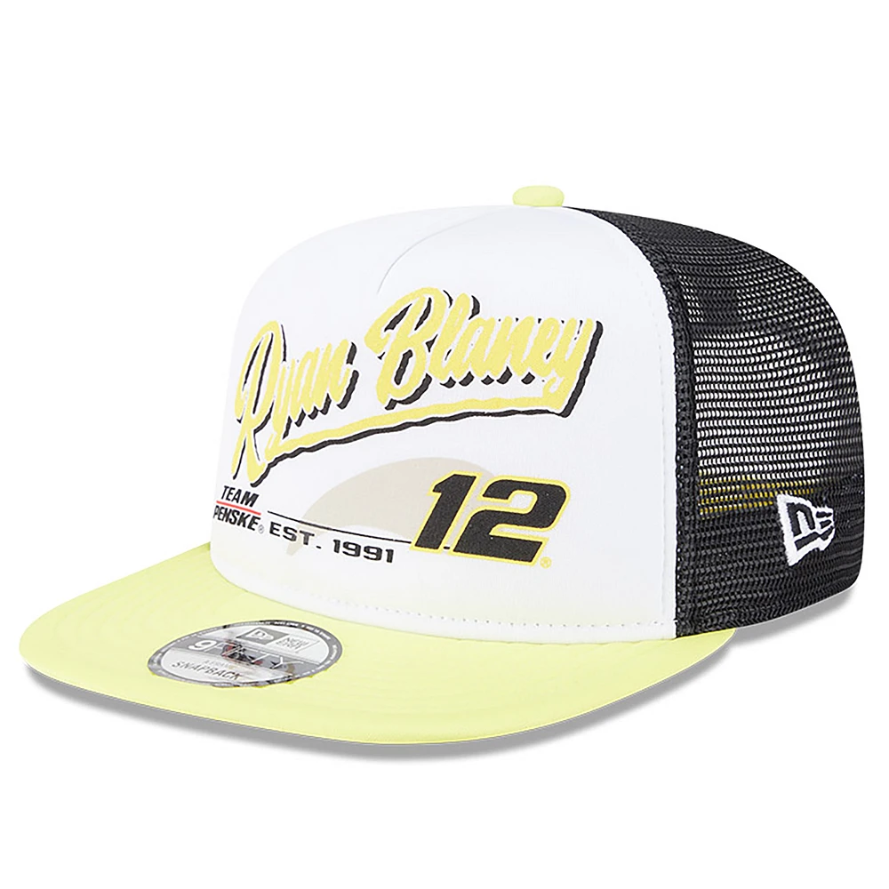 Men's New Era Black Ryan Blaney 9FIFTY A-Frame Retro Script Snapback Hat