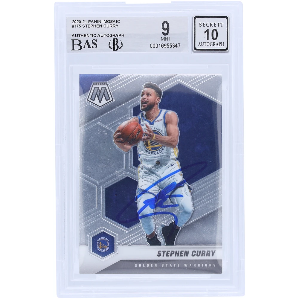 Stephen Curry Golden State Warriors Autographed 2020-21 Panini Mosaic #175 BAS Authenticated / Card