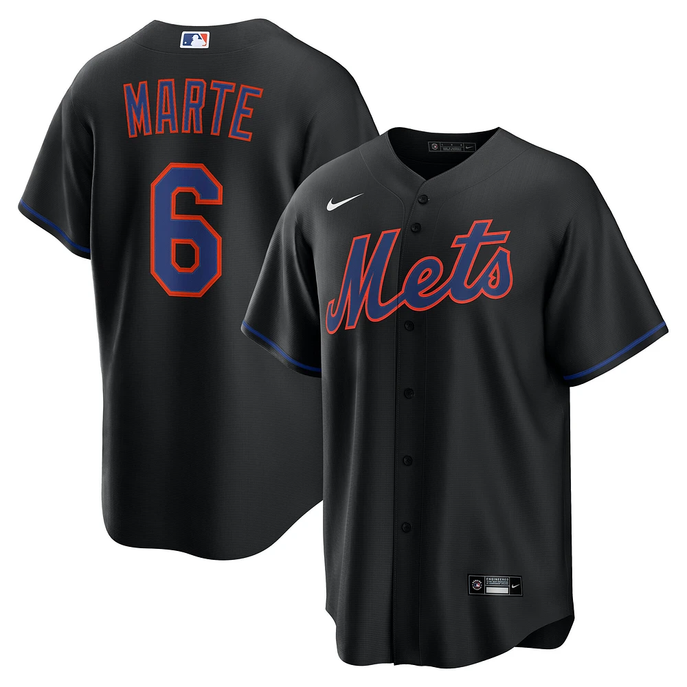Men's Nike Starling Marte Black New York Mets Alternate Replica Jersey