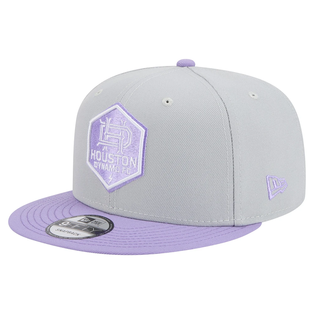 Men's New Era Gray Houston Dynamo FC Color Pack Two-Tone 9FIFTY Snapback Hat