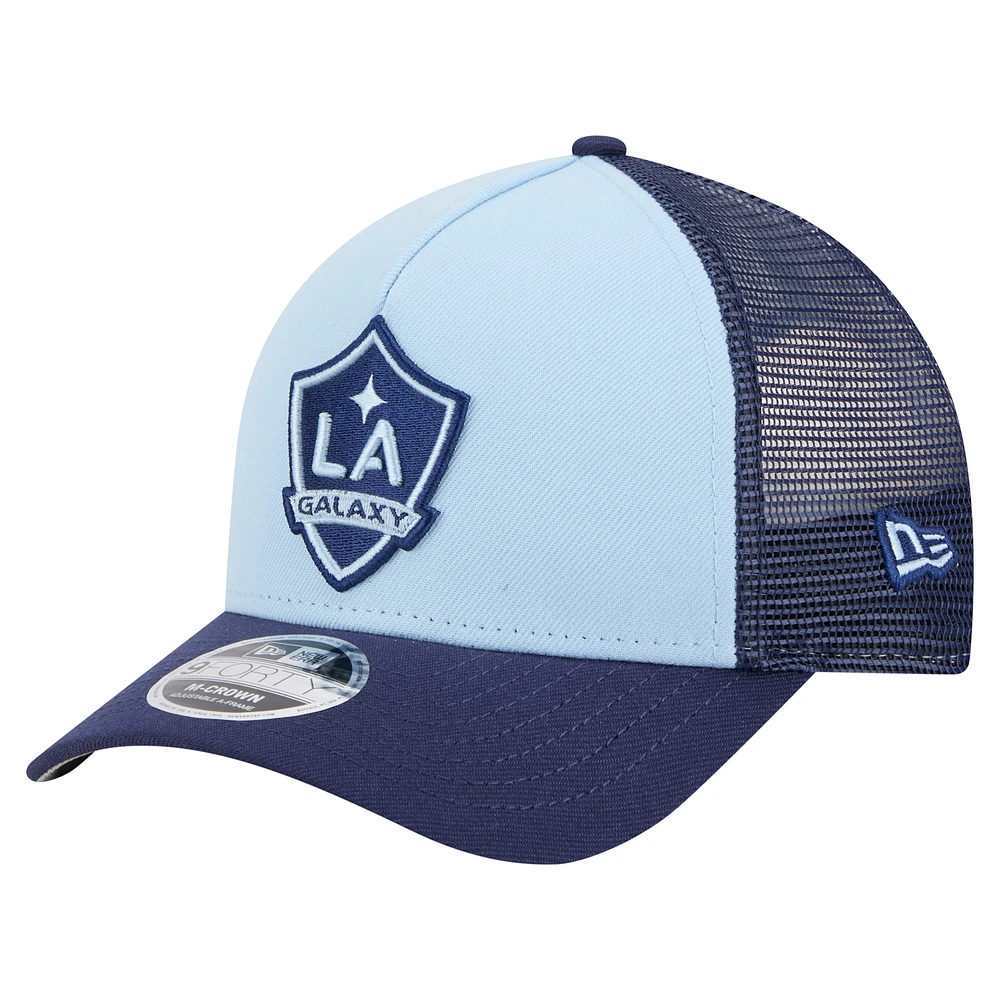 Men's New Era Light Blue LA Galaxy Color Pack 9FORTY A-Frame Adjustable Trucker Hat