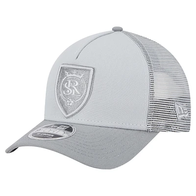 Men's New Era Gray Real Salt Lake Color Pack 9FORTY A-Frame Adjustable Trucker Hat