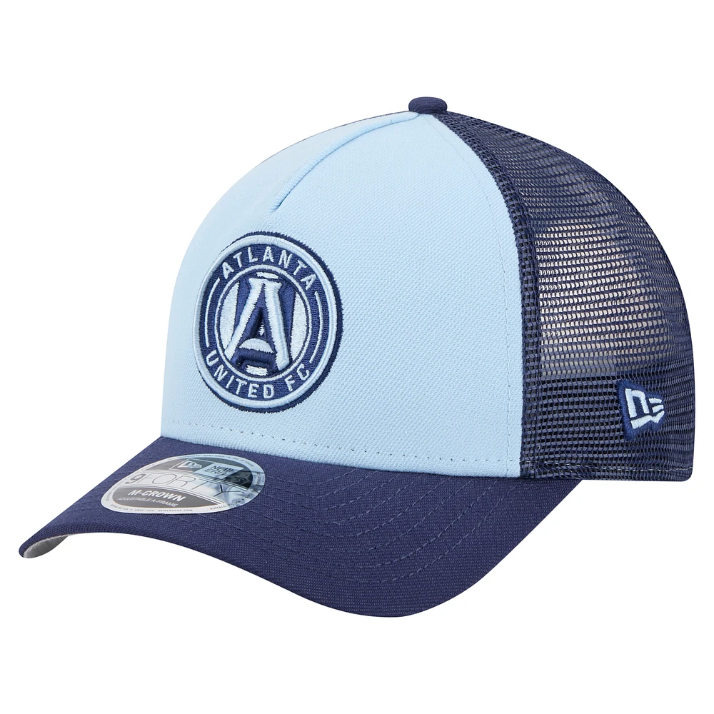 Men's New Era Light Blue Atlanta United FC Color Pack 9FORTY A-Frame Adjustable Trucker Hat