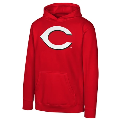 Youth Red Cincinnati Reds Primary Logo Pullover Hoodie