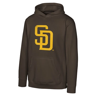 Youth Brown San Diego Padres Primary Logo Pullover Hoodie
