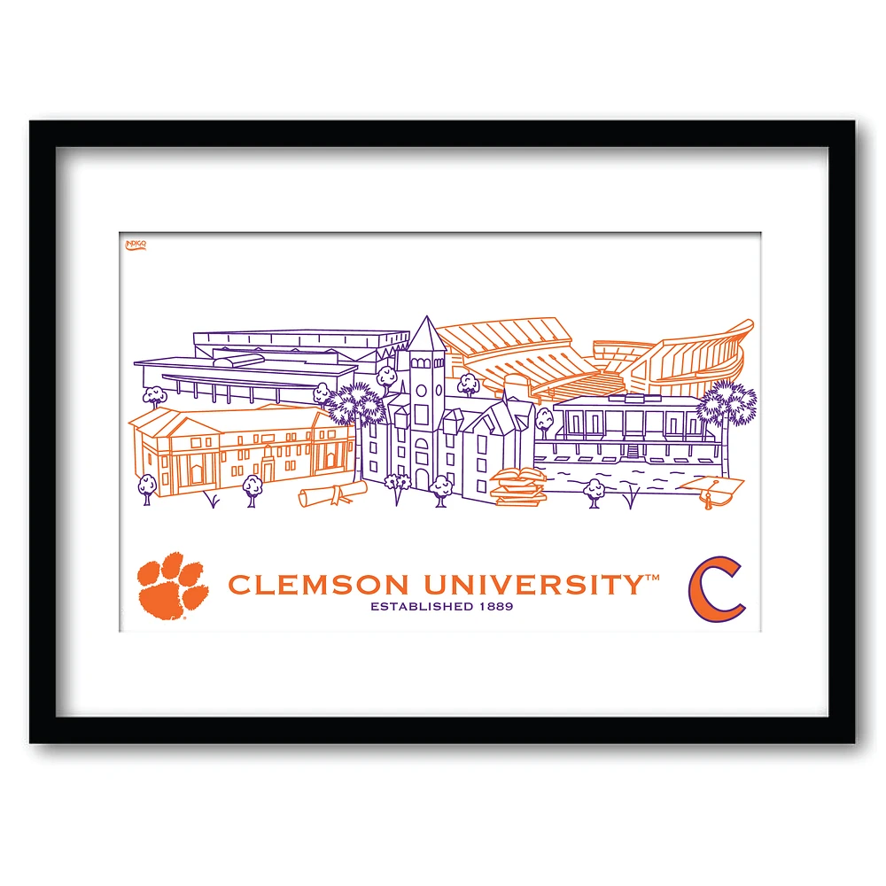 Clemson Tigers 11" x 14" Framed Campus Wall Art Collage