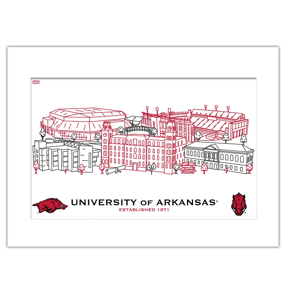 Arkansas Razorbacks 11" x 14" Matted Campus Wall Art Collage