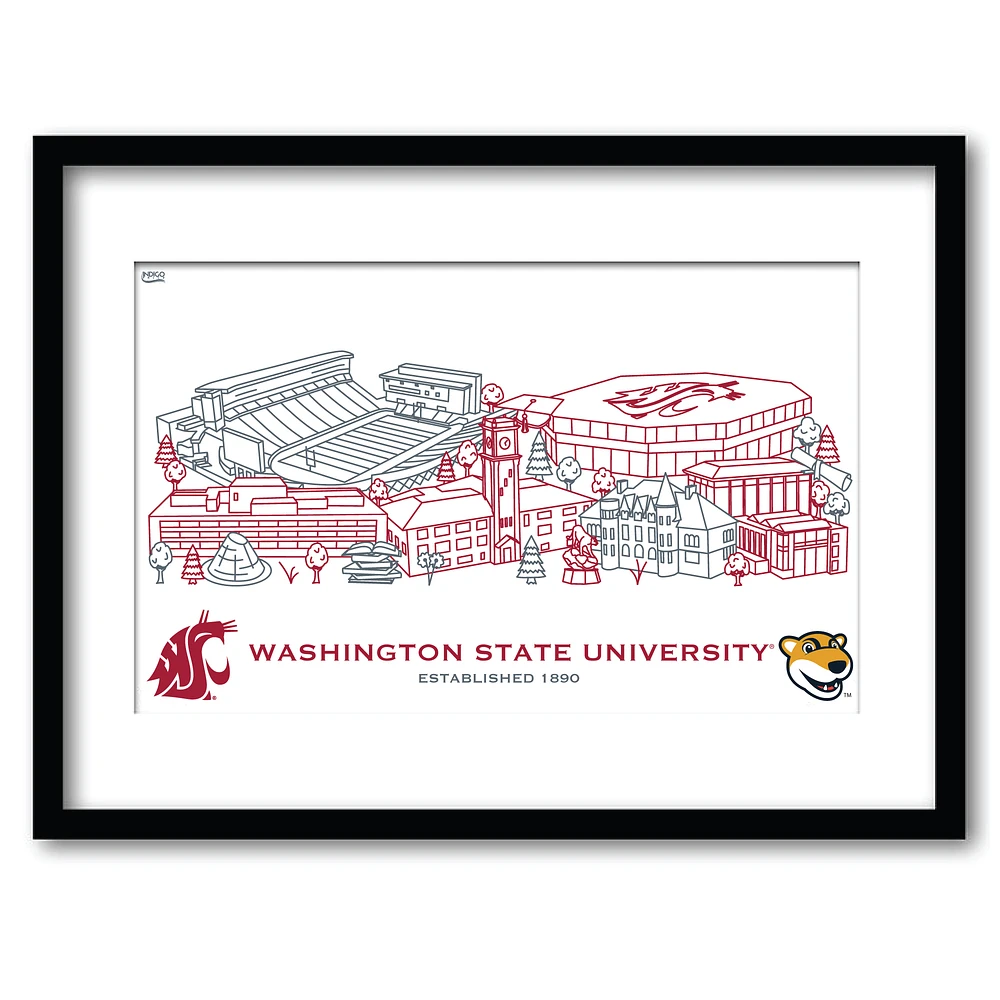 Washington State Cougars 11" x 14" Framed Campus Wall Art Collage