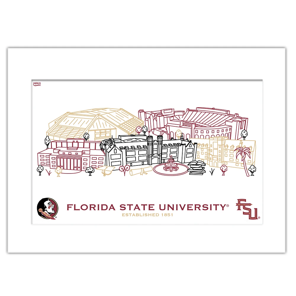 Florida State Seminoles 11" x 14" Matted Campus Wall Art Collage