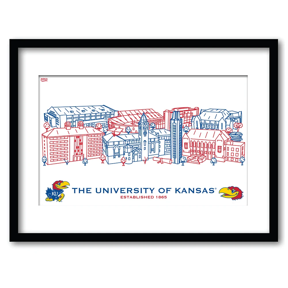 Kansas Jayhawks 11" x 14" Framed Campus Wall Art Collage