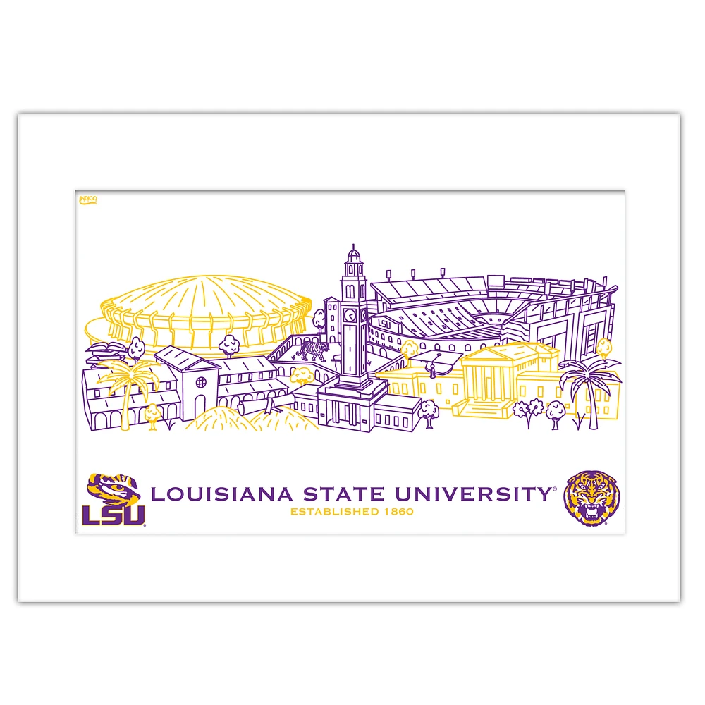 LSU Tigers 11" x 14" Matted Campus Wall Art Collage