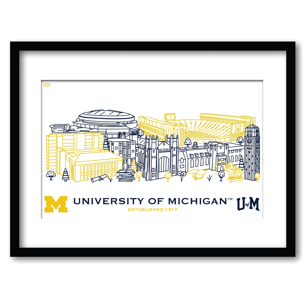 Michigan Wolverines 11" x 14" Framed Campus Wall Art Collage