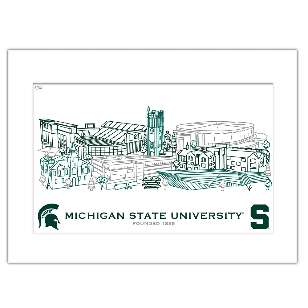 Michigan State Spartans 11" x 14" Matted Campus Wall Art Collage