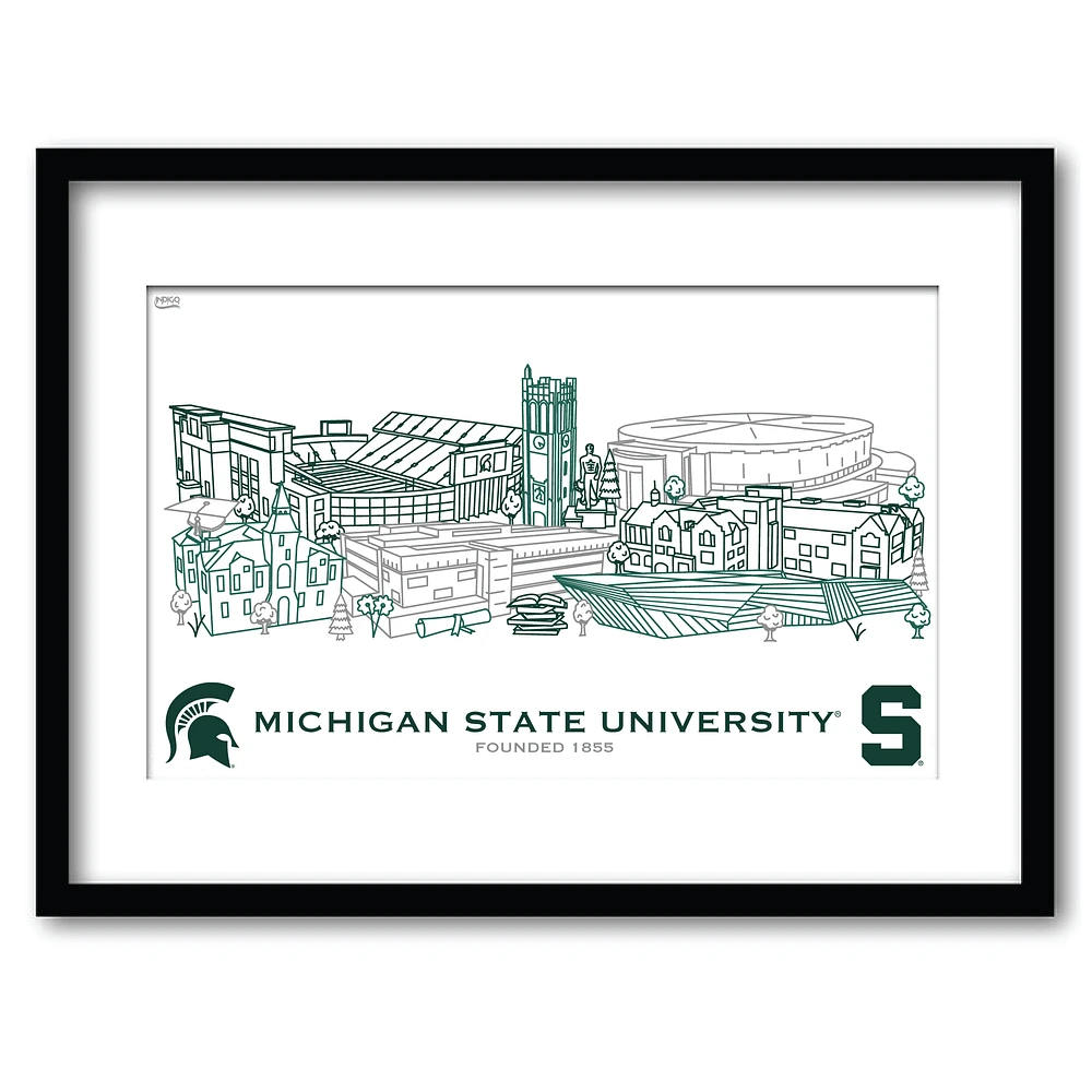 Michigan State Spartans 11" x 14" Framed Campus Wall Art Collage