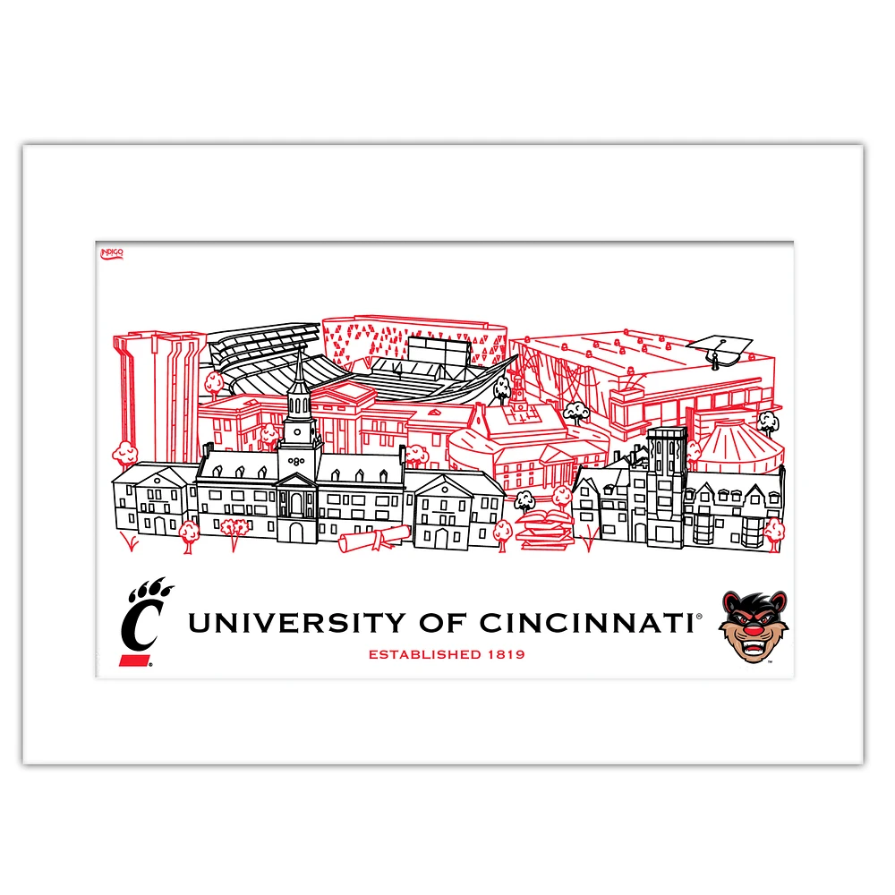 Cincinnati Bearcats 11" x 14" Matted Campus Wall Art Collage