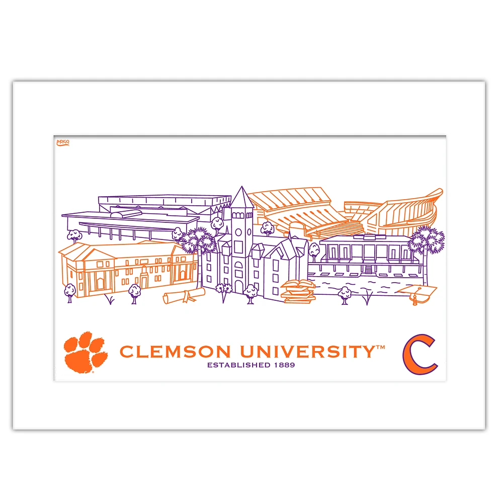 Clemson Tigers 11" x 14" Matted Campus Wall Art Collage