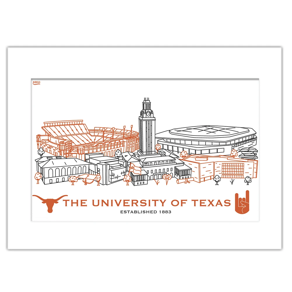Texas Longhorns 11" x 14" Matted Campus Wall Art Collage