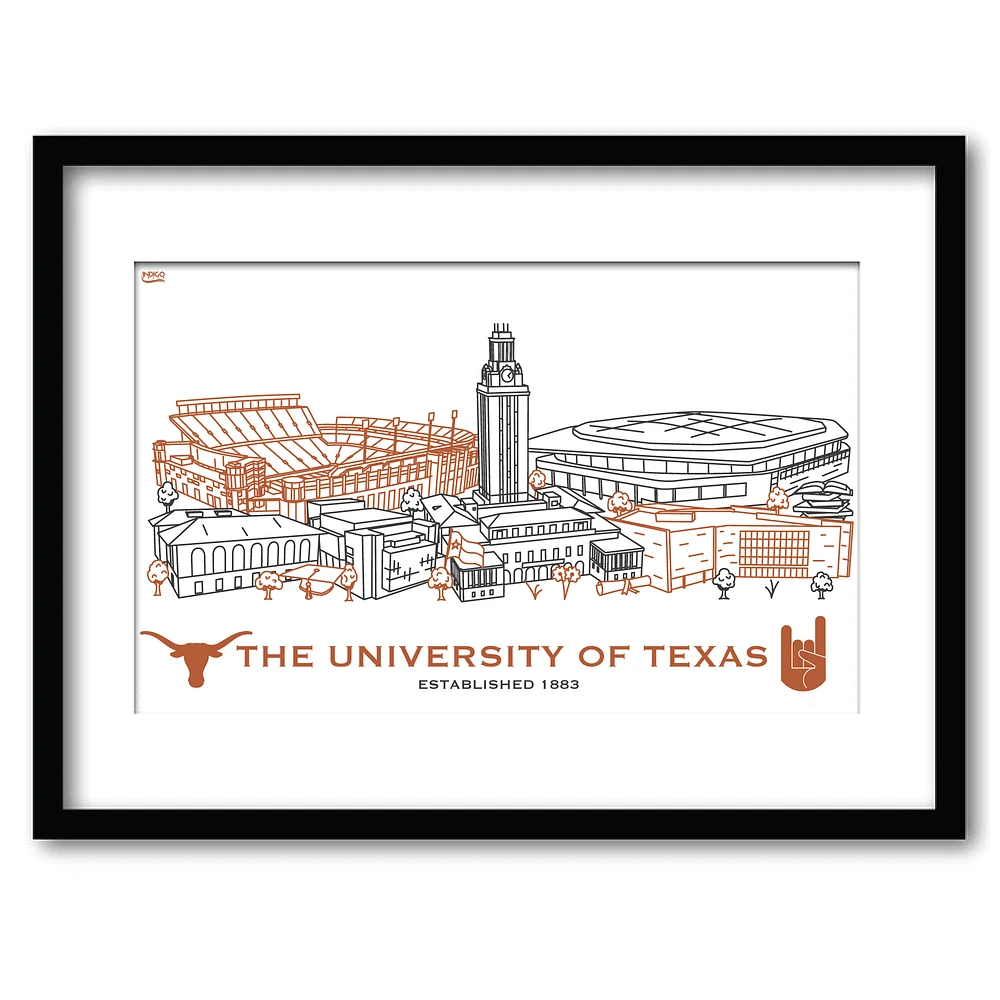 Texas Longhorns 11" x 14" Framed Campus Wall Art Collage