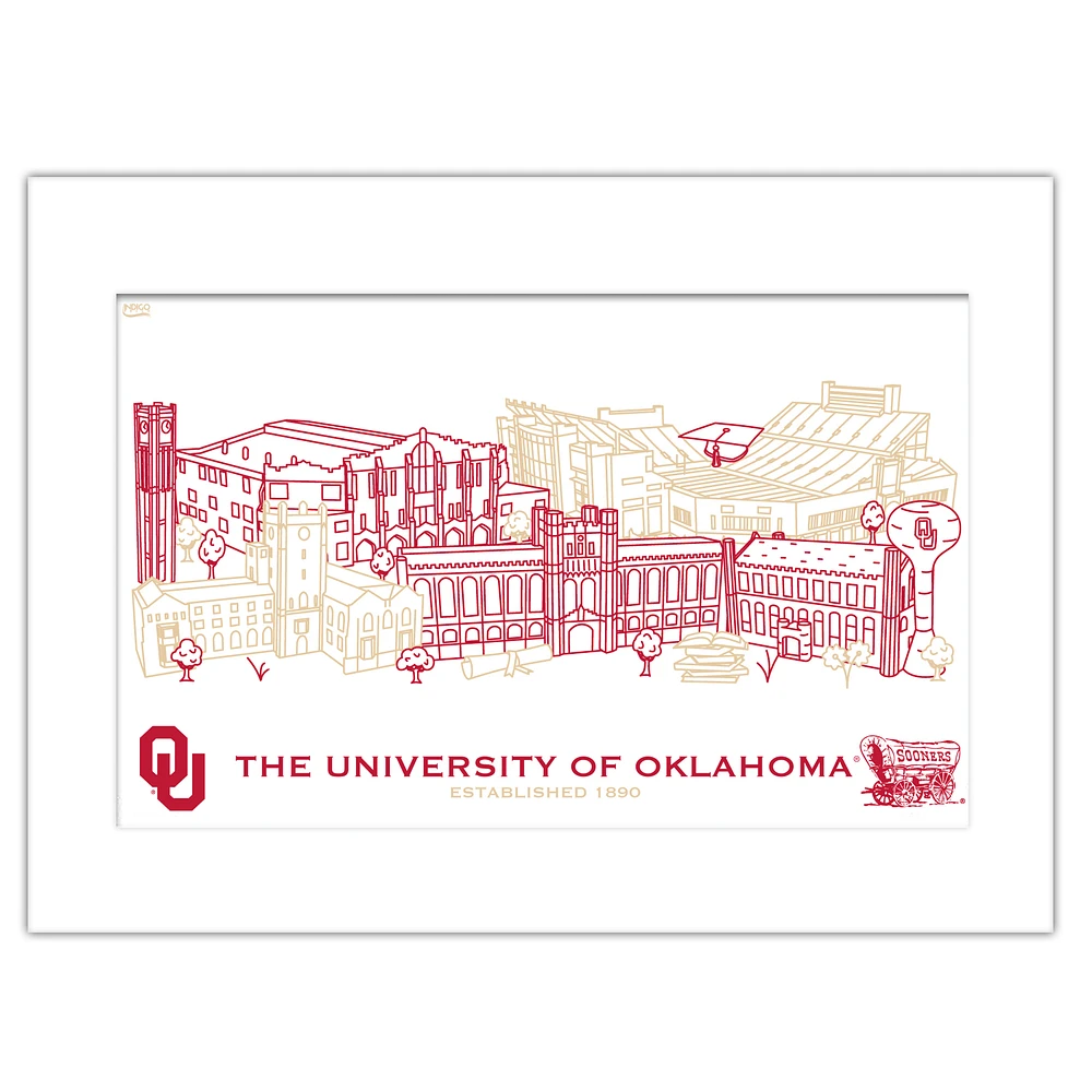 Oklahoma Sooners 11" x 14" Matted Campus Wall Art Collage