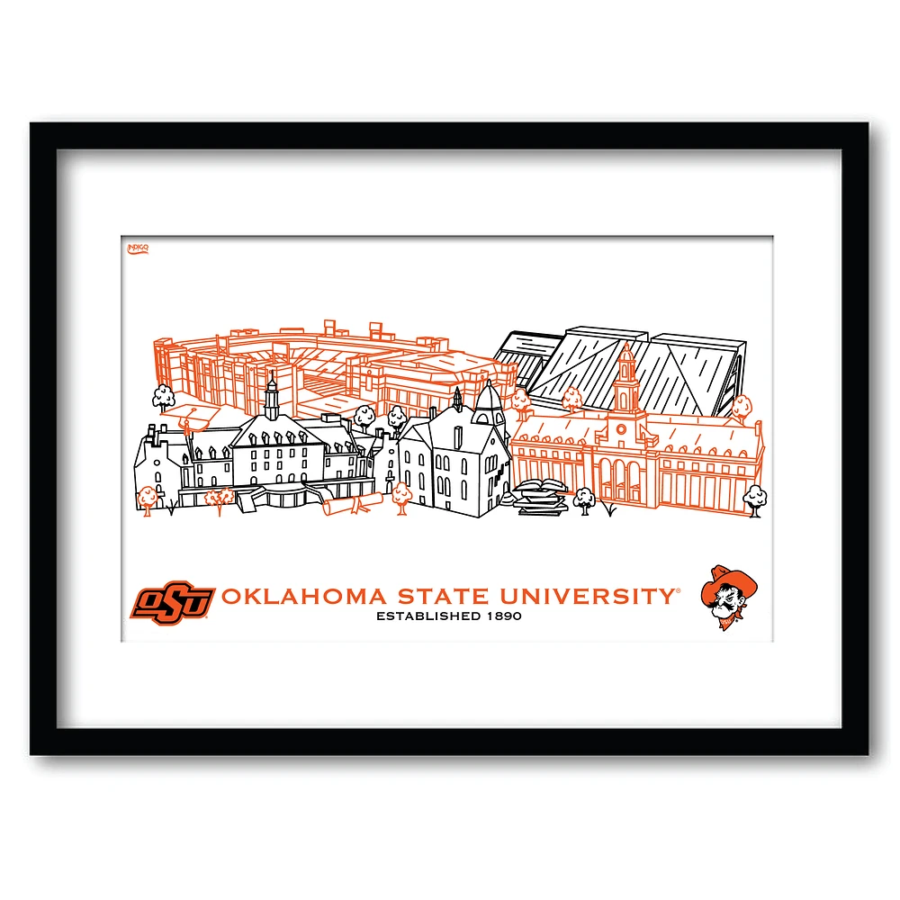 Oklahoma State Cowboys 11" x 14" Framed Campus Wall Art Collage