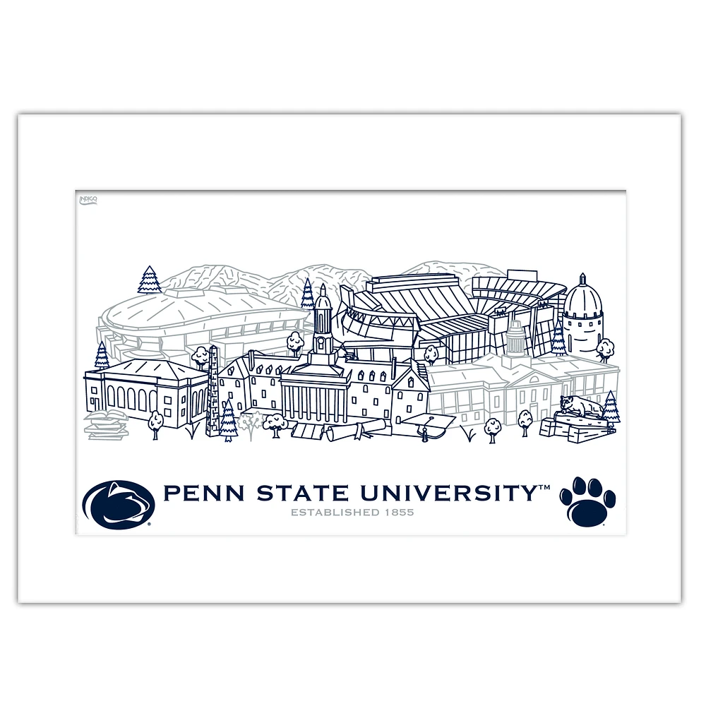 Penn State Nittany Lions 11" x 14" Matted Campus Wall Art Collage