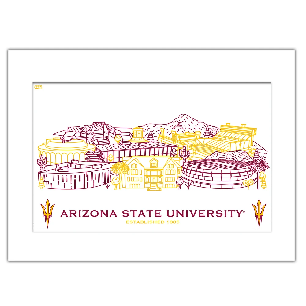 Arizona State Sun Devils 11" x 14" Matted Campus Wall Art Collage