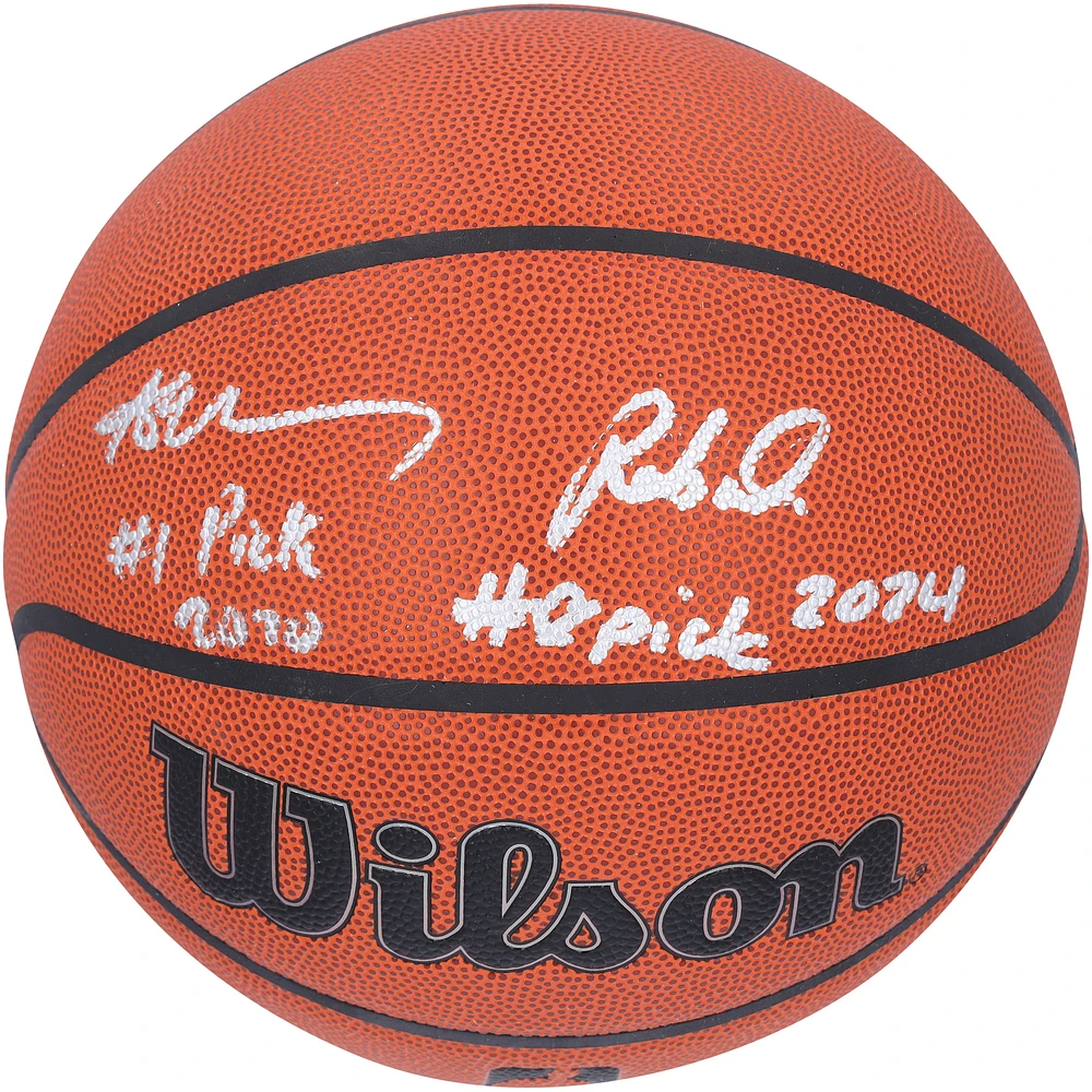 Anthony Edwards & Rob Dillingham Minnesota Timberwolves Autographed Wilson Authentic Series Indoor/Outdoor Basketball with "#1 Pick 2020" and "#8 Pick 2024" Inscriptions