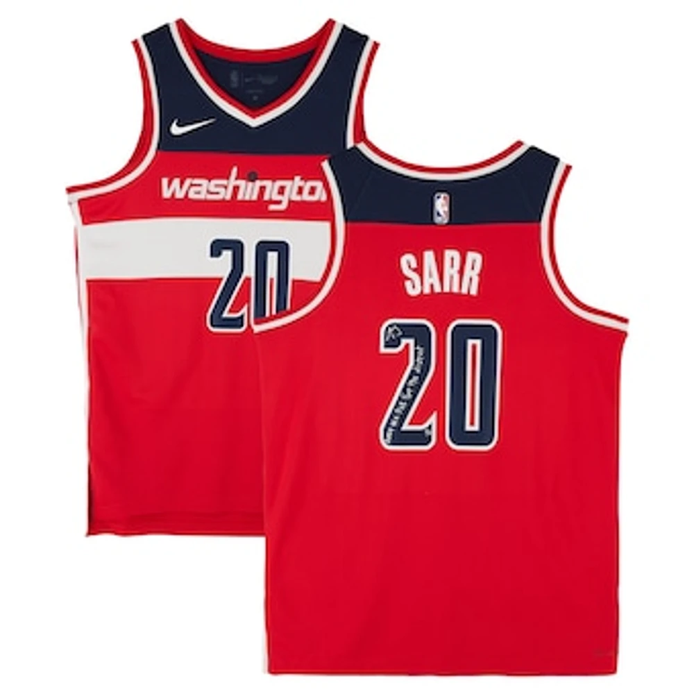 Alexandre Sarr Washington Wizards Autographed Nike Red Icon Edition Swingman Jersey With "2024 #2 Pick" and "For The District" Inscriptions