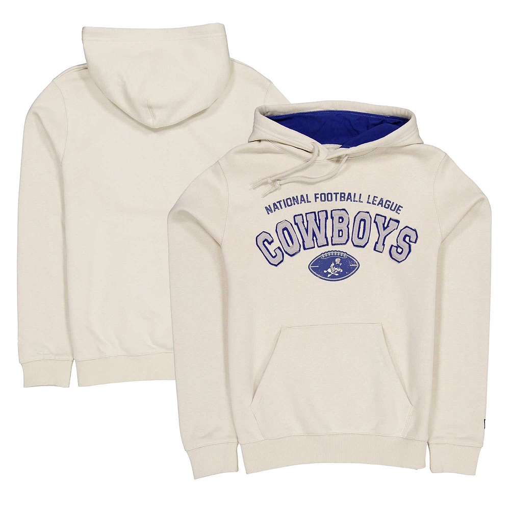 Men's New Era Cream Dallas Cowboys Historic Pullover Hoodie
