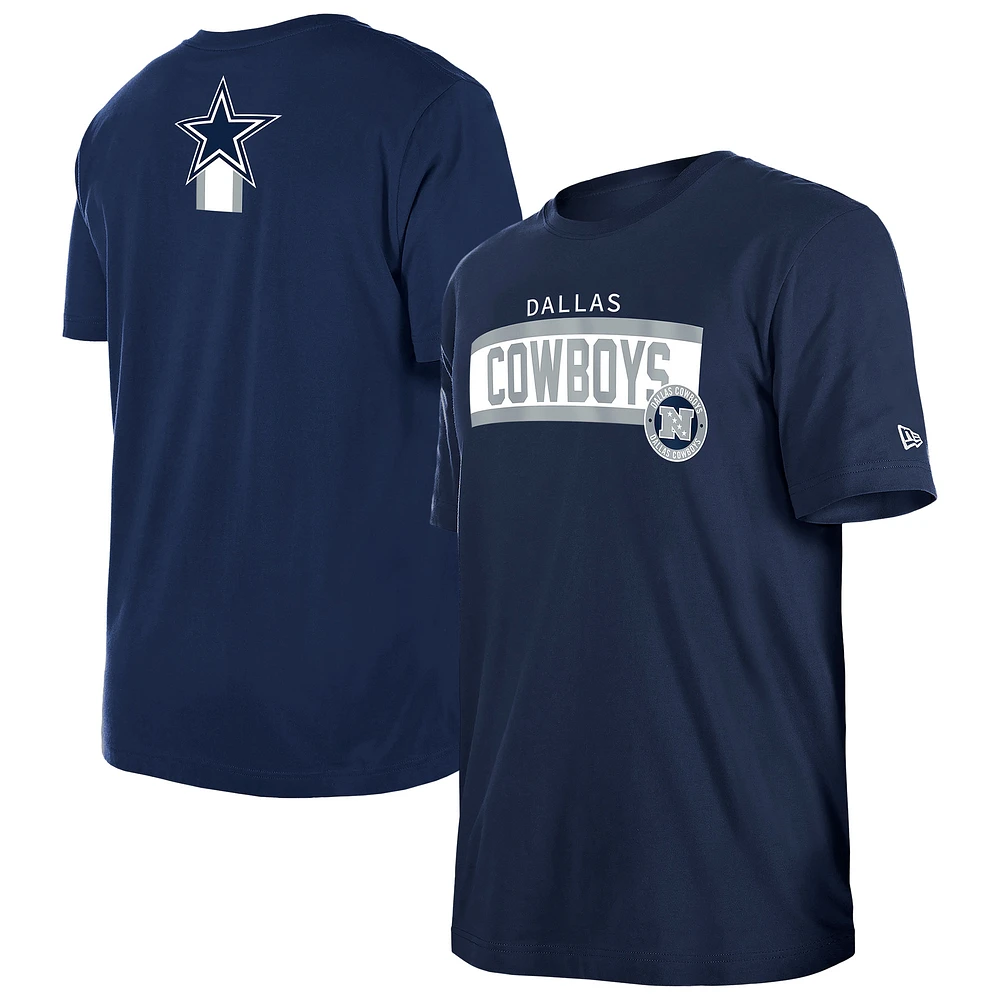 Men's New Era Navy Dallas Cowboys 3rd Down High Density Print T-Shirt