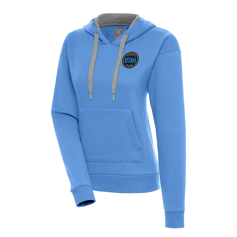 Women's Antigua Light Blue Utah Hockey Club Victory Pullover Hoodie