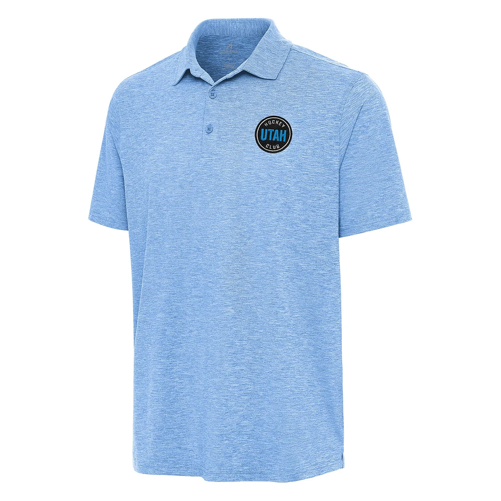 Men's Antigua Heather Light Blue Utah Hockey Club Par 3 Polo