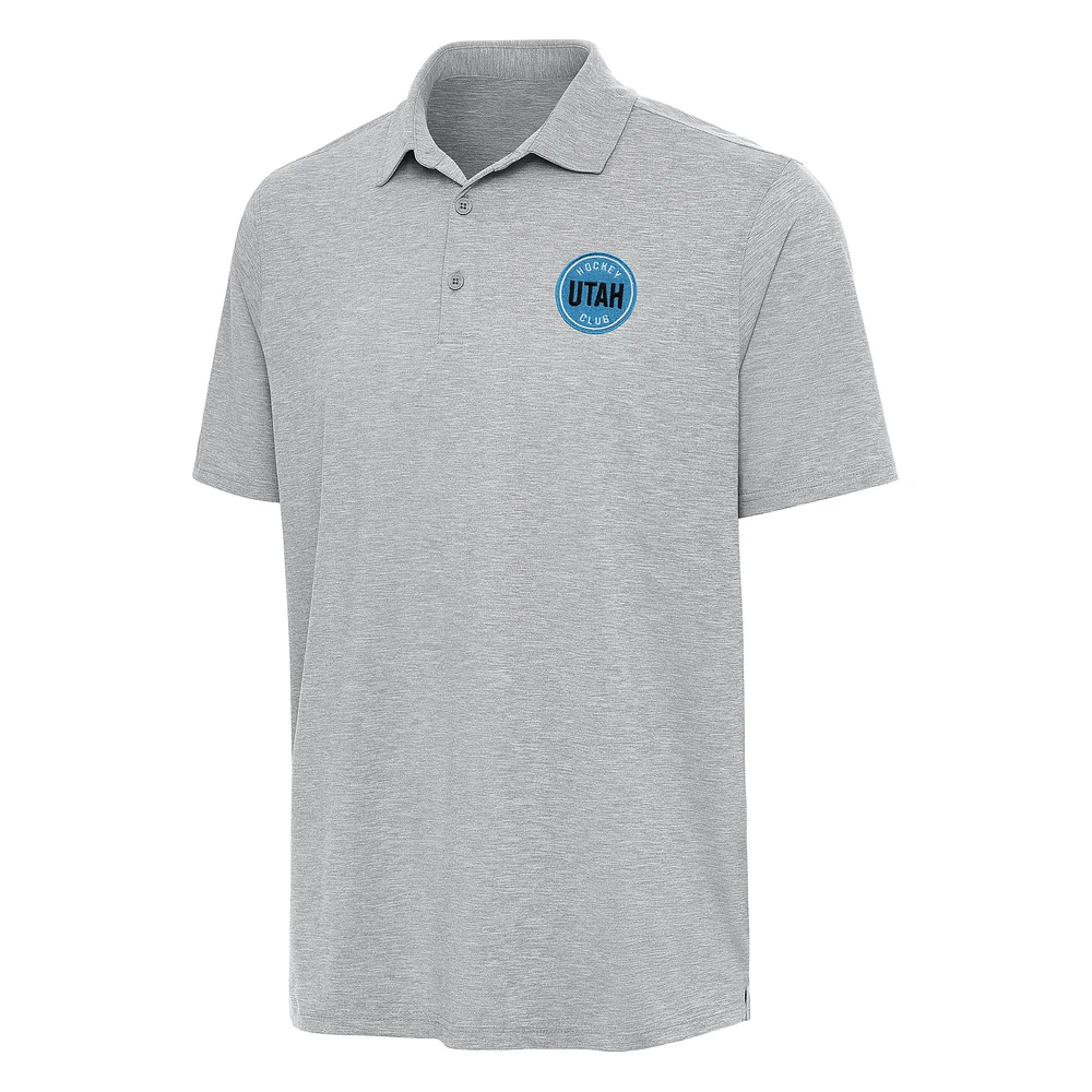 Men's Antigua Heather Gray Utah Hockey Club Par 3 Polo