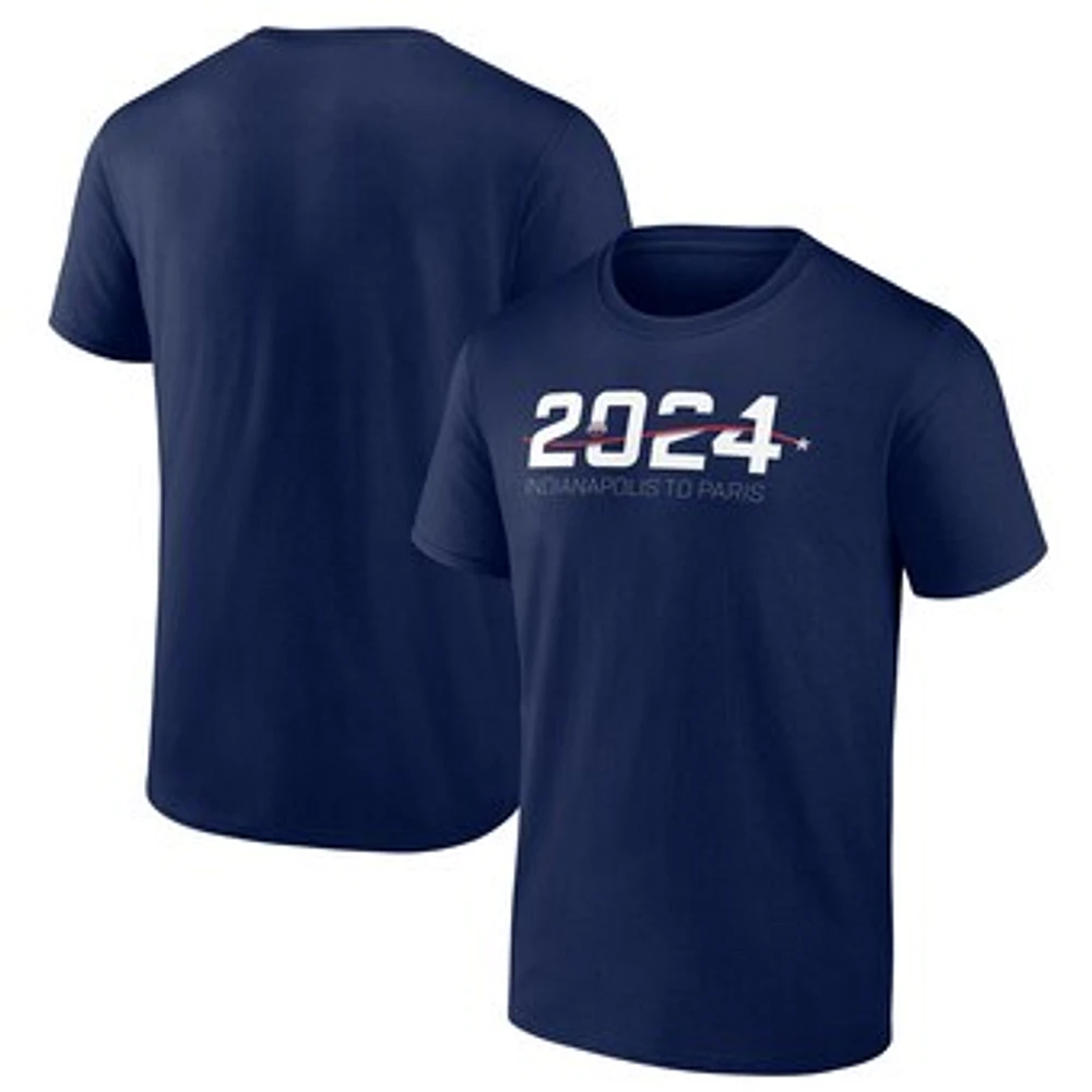 Men's Navy USA Swimming 2024 Indy to Paris T-Shirt