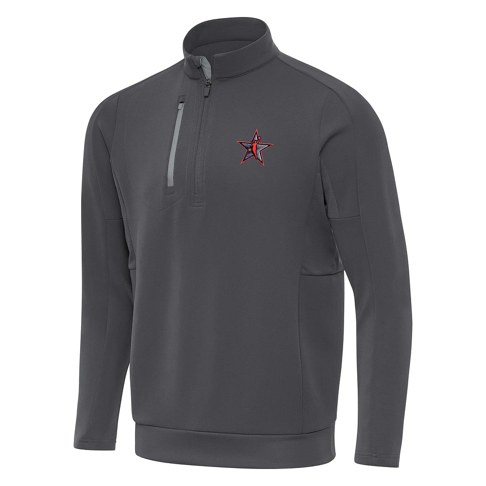 Men's Antigua Gray 2024 WNBA All-Star Game Generation Quarter-Zip Performance Pullover