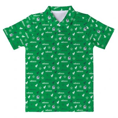 Toddler Vive La Fete Green Mexico National Team All-Over Print Polo
