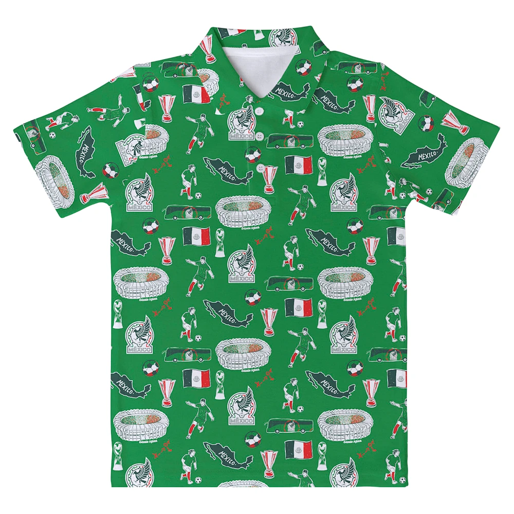 Toddler Vive La Fete Green Mexico National Team Impressions Artwork Polo