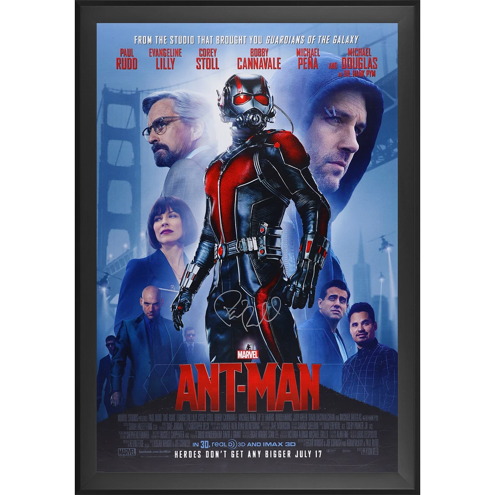 Paul Rudd Ant-Man Autographed Framed 27" x 40" Movie Poster
