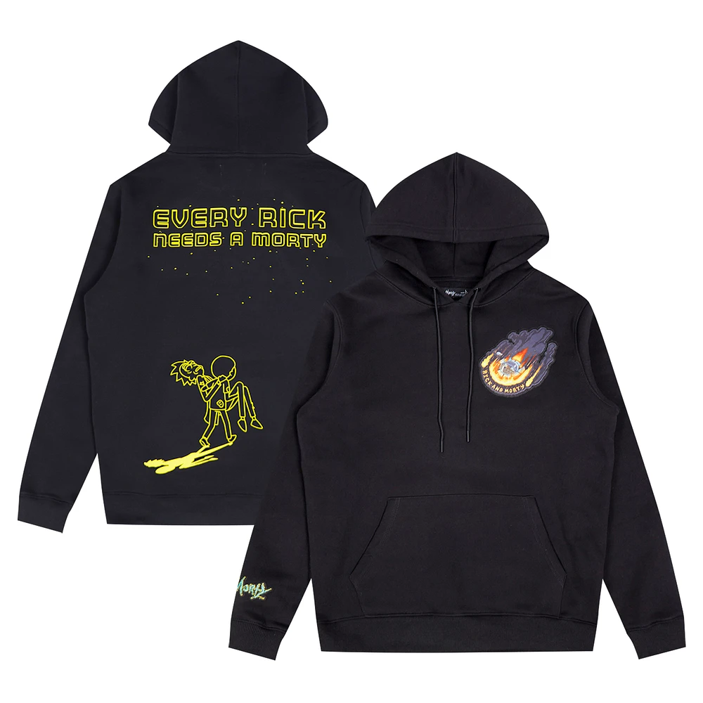 Men's Freeze Max Black Rick And Morty Every Pullover Hoodie