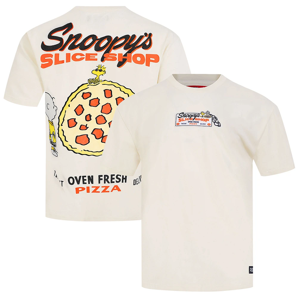 Men's Freeze Max Cream Peanuts Snoopy's Slice Shop T-Shirt