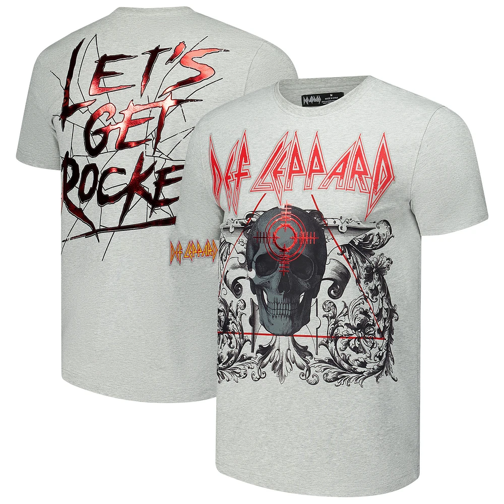 Men's Freeze Max Heather Gray Def Leppard Let's Get Rocked T-Shirt