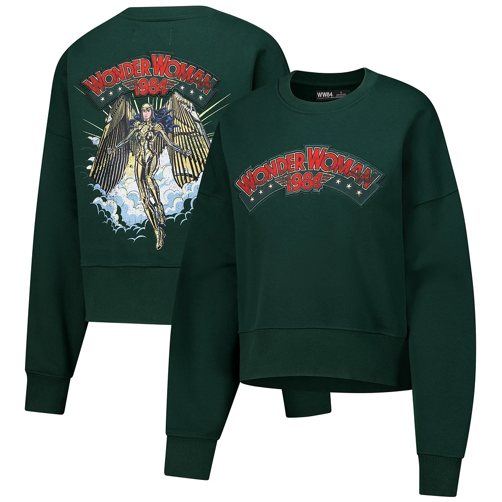 Women's Freeze Max Forest Green Wonder Woman Angel Oversized Pullover Sweatshirt